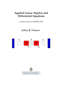 Applied Linear Algebra and Differential Equations