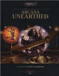 ARCANA UNEARTHED a Variant Player’S Handbook