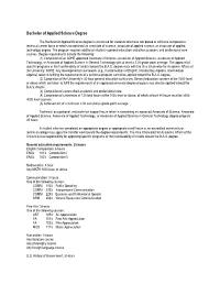 Bachelor of Applied Science Degree