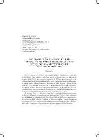 Contradictions in Multicultural Indigenous Policies: a Systemic Analysis of the Chilean State’S Response to Mapuche Demands