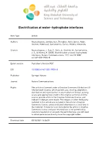 Electrification at Waterâ€“Hydrophobe Interfaces