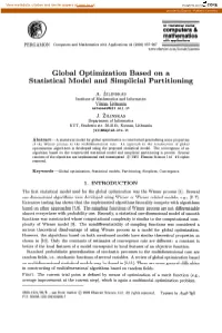 Global Optimization Based on a Statistical Model and Simplicial Partitioning
