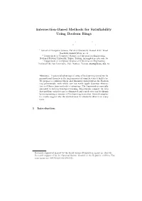 Intersection-Based Methods for Satisfiability Using Boolean Rings