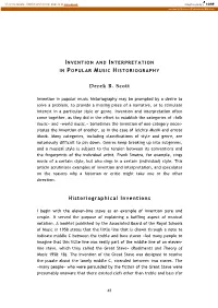 Invention and Interpretation in Popular Music Historiography