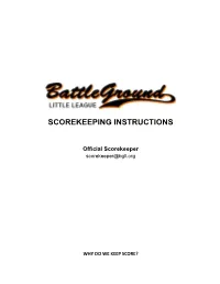 Scorekeeping Instructions