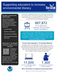 Supporting Educators to Increase Environmental Literacy Summer 2019