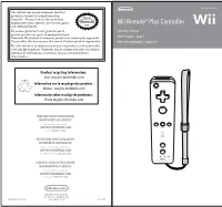 Wii Remotetm Plus Controller
