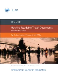 Doc 9303 Machine Readable Travel Documents Eighth Edition, 2021