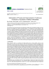 Optimization of Process and Improvement in Continuous