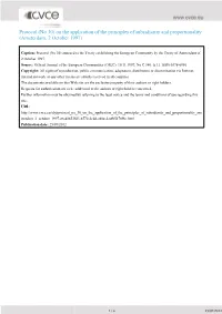 Protocol (No 30) on the Application of the Principles of Subsidiarity and Proportionality (Amsterdam, 2 October 1997)