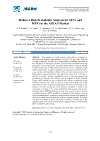 Rollover Risk Probability Analysis for Suvs and Mpvs in the ASEAN Market