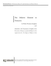 The Didactic Element in Tennyson