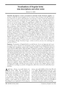 Vocalisations of Angolan Birds: New Descriptions and Other Notes Michael S