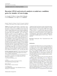 Bayesian GWAS and Network Analysis Revealed New Candidate Genes for Number of Teats in Pigs