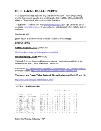 Bccf E-Mail Bulletin #117