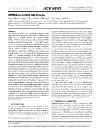 BIOINFORMATICS ISCB NEWS Doi:10.1093/Bioinformatics/Btp280