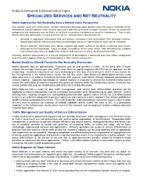 Specialized Services and Net Neutrality