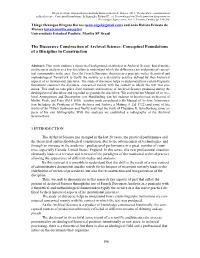 The Discursive Construction of Archival Science: Conceptual Foundations of a Discipline in Construction