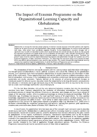 The Impact of Erasmus Programme on the Organizational Learning Capacity and Globalization