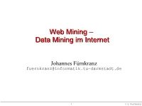 Web Mining – Data Mining Im Internet