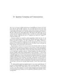 16 Quantum Computing and Communications