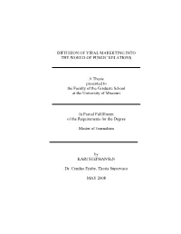 Diffusion of Viral Marekting Into the World of Public Relations