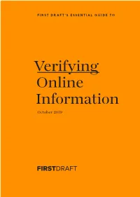 Verifying Online Information October 2019 TABLE of CONTENTS