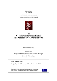 A Framework for Classification and Assessment of Arterial Streets