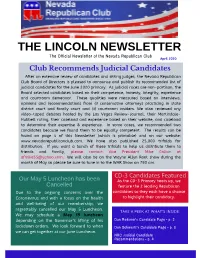 April 2020 Newsletter