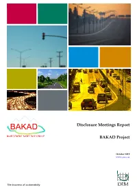 Disclosure Meetings Report