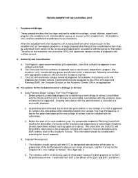 ESTABLISHMENT of an ACADEMIC UNIT I. Purpose