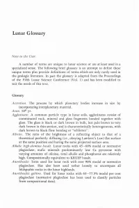 Lunar Glossary