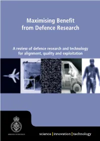 Maximising Benefit from Defence Research