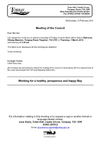 Meeting of the Council Working for a Healthy, Prosperous and Happy