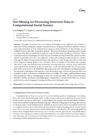 Text Mining for Processing Interview Data in Computational Social Science
