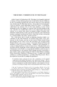 Theodoret, Commentator on the Psalms