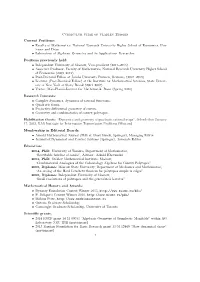 Curriculum Vitae of Vladlen Timorin Current Positions: • Faculty Of
