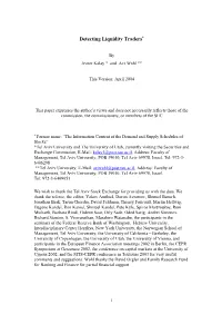 Detecting Liquidity Traders+