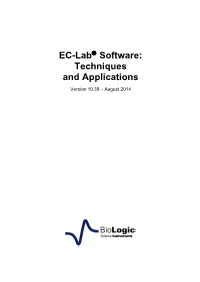 EC-Lab Software: Techniques and Applications