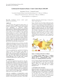Geothermal Development in Russia: Country Update 2005-2009