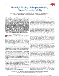 Ultrahigh Doping of Graphene Using Flame-Deposited Moo 3