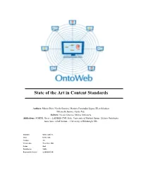 State of the Art in Content Standards