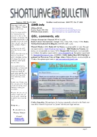 SWB-Info QSL, Comments, Etc