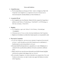 Terms and Conditions 1. Competition Name A