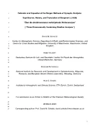 1 Defender and Expositor of the Bergen Methods of Synoptic Analysis: Significance, History, and Translation of Bergeron's