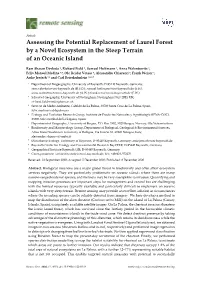 Assessing the Potential Replacement of Laurel Forest by a Novel Ecosystem in the Steep Terrain of an Oceanic Island