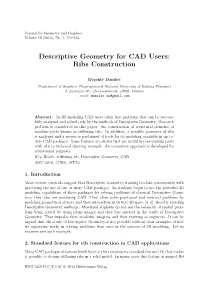 Descriptive Geometry for CAD Users: Ribs Construction
