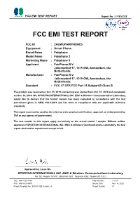 FCC EMI TEST REPORT Report No