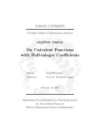 On Univalent Functions with Half-Integer Coefficients