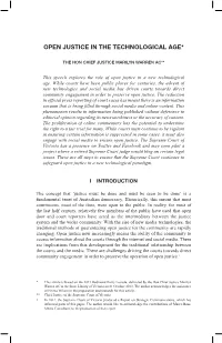 Open Justice in the Technological Age*